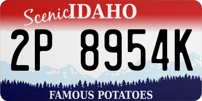 ID license plate 2P8954K