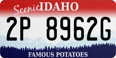 ID license plate 2P8962G