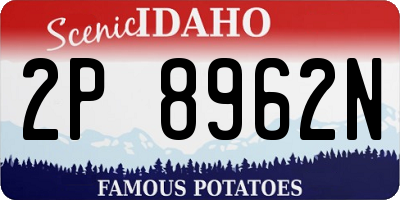 ID license plate 2P8962N