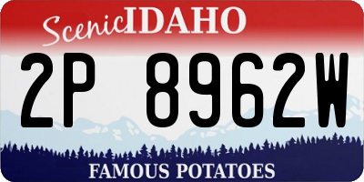 ID license plate 2P8962W