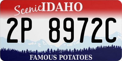 ID license plate 2P8972C