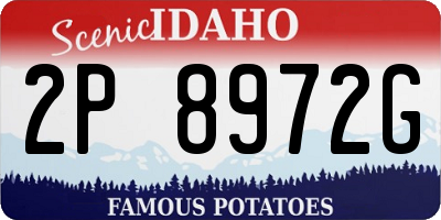 ID license plate 2P8972G