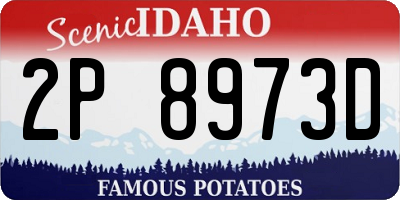 ID license plate 2P8973D