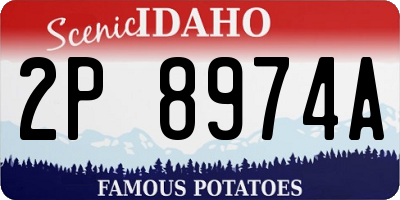 ID license plate 2P8974A