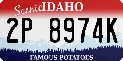 ID license plate 2P8974K