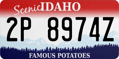 ID license plate 2P8974Z