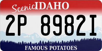 ID license plate 2P8982I