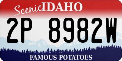 ID license plate 2P8982W