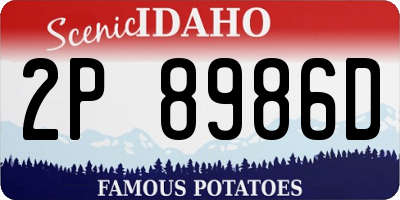 ID license plate 2P8986D