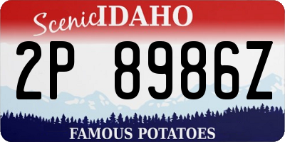 ID license plate 2P8986Z