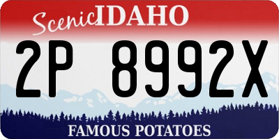 ID license plate 2P8992X
