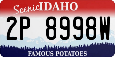 ID license plate 2P8998W