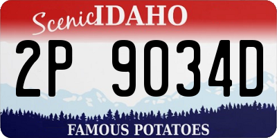 ID license plate 2P9034D