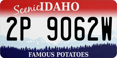 ID license plate 2P9062W