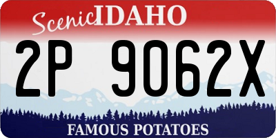 ID license plate 2P9062X