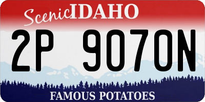 ID license plate 2P9070N