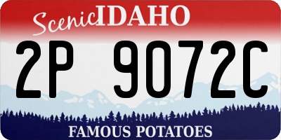 ID license plate 2P9072C