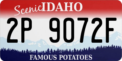ID license plate 2P9072F