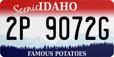 ID license plate 2P9072G