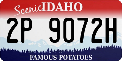 ID license plate 2P9072H