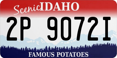 ID license plate 2P9072I