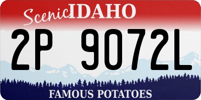ID license plate 2P9072L
