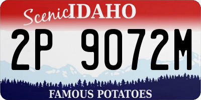 ID license plate 2P9072M