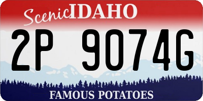 ID license plate 2P9074G