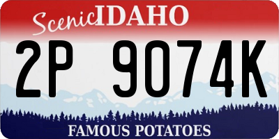ID license plate 2P9074K