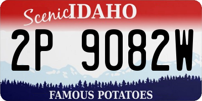 ID license plate 2P9082W