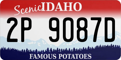 ID license plate 2P9087D