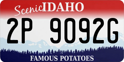 ID license plate 2P9092G