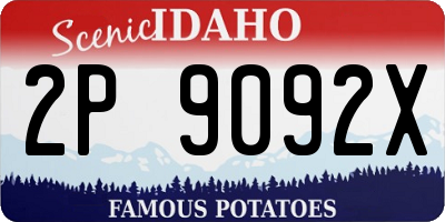 ID license plate 2P9092X