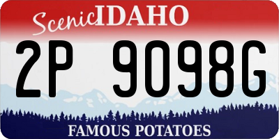ID license plate 2P9098G