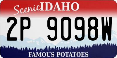 ID license plate 2P9098W