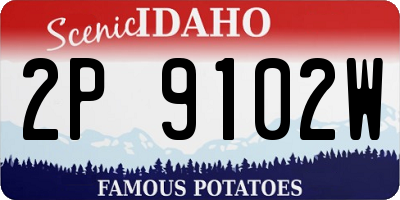 ID license plate 2P9102W
