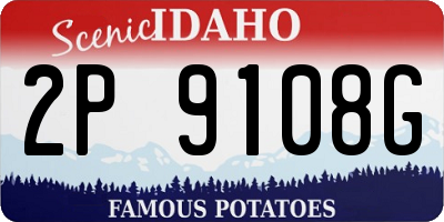 ID license plate 2P9108G