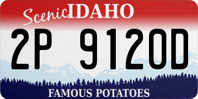 ID license plate 2P9120D