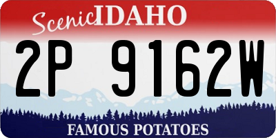 ID license plate 2P9162W