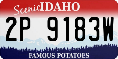 ID license plate 2P9183W
