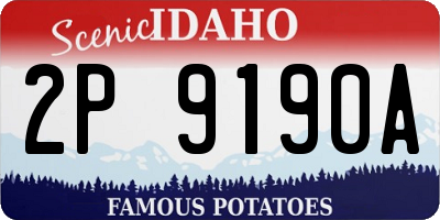 ID license plate 2P9190A