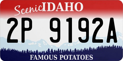 ID license plate 2P9192A