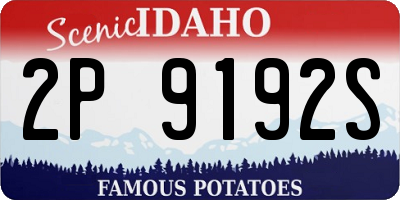 ID license plate 2P9192S
