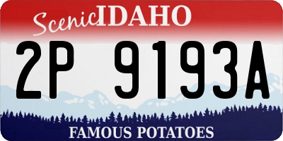 ID license plate 2P9193A
