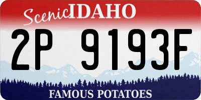 ID license plate 2P9193F