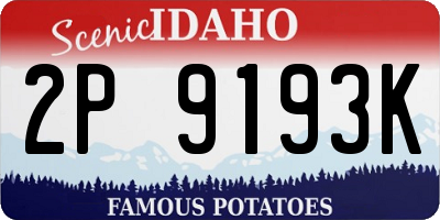 ID license plate 2P9193K