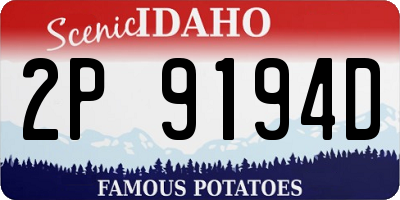 ID license plate 2P9194D