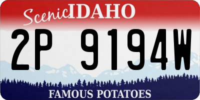 ID license plate 2P9194W