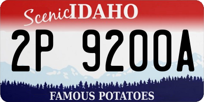 ID license plate 2P9200A