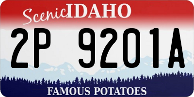 ID license plate 2P9201A
